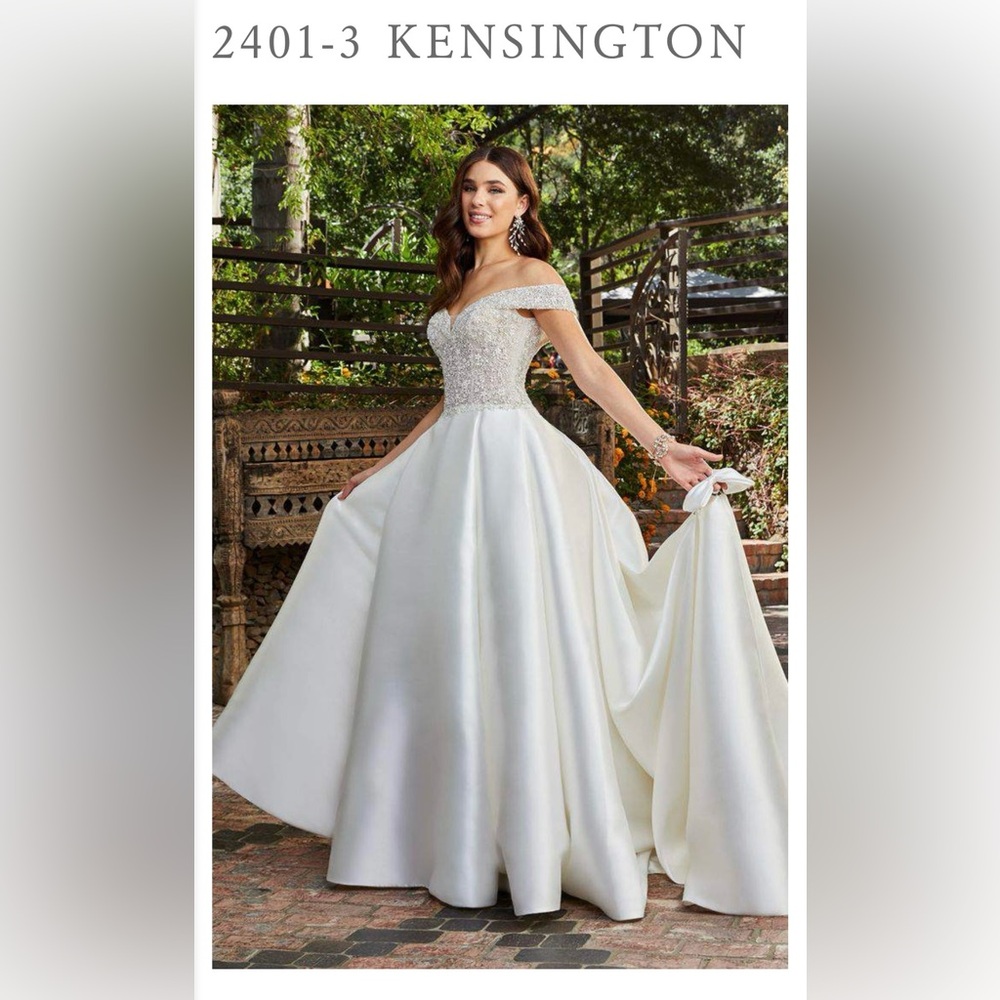 Be a REAL PRINCESS BRIDE w/Off-Shoulder Bridal Gown w/10 ft Jaw-Dropping Veil!!
